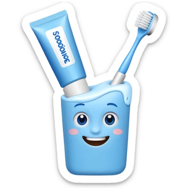 toothpaste and toothbrush sticker