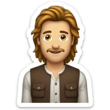 Brown Mullet sticker