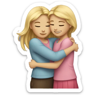 girl best friends hugging  sticker