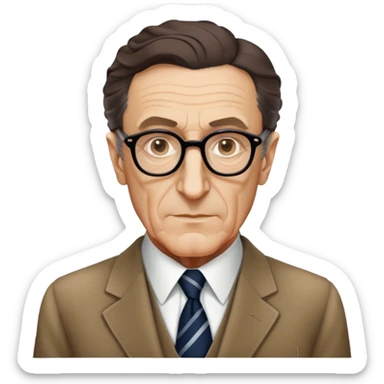 Maurice Merleau-Ponty, French philosopher, wearing glasses and tie, academic look sticker