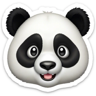 Cinematic Comical Panda Portrait Emoji, Head tilted dramatically with an exaggeratedly amused expression, featuring a striking black and white Fur with a quirky, playful expression and wide, expressive eyes filled with humorous disbelief, Simplified yet hilariously expressive features, highly detailed, glowing with a slightly sassy glow, high shine, dramatic yet playful, stylized with an air of cheeky charm, bright and endearing, soft glowing outline, capturing the essence of a spirited and over-the-top panda, so meme-worthy it feels like it could roll its eyes into internet fame instantly! sticker