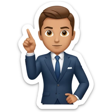 Confident business leader pointing forward with determination sticker