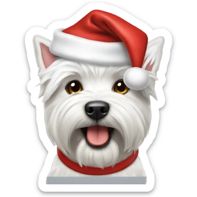 Westie dog Santa hat sticker