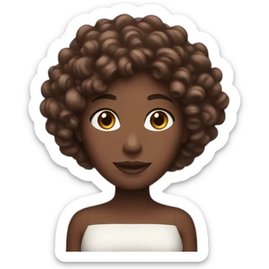 white woman with chocolate-colored curls sticker