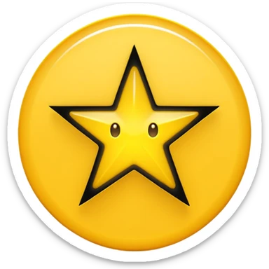 Full Black star in yellow circle ( snap star) sticker