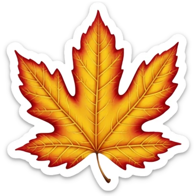 yellow and red leaf  sticker
