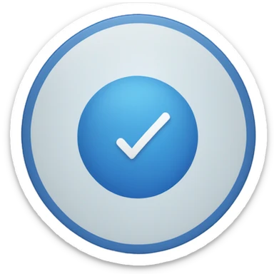 Full blue circle with a white single tick in it sticker