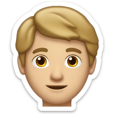 hombre joven de 50 años, tez blanca, ojos de color de agua sicia, cabello castaño sin canas, peinado partido en medio sticker