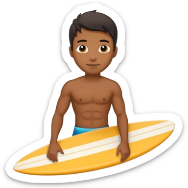 black surfer with surfboard  sticker