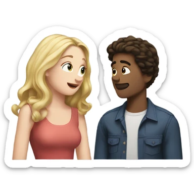 Brunette Victoria pedretti and blonde Henry caville in love sticker