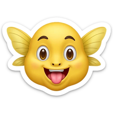 yellow face with a fluttering tongue sticker