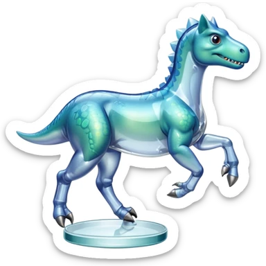 Dinosaur with glass riding horse sticker
