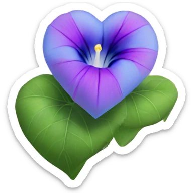 morning glory heart sticker