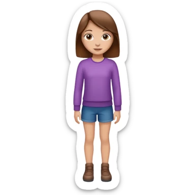 fille  brune en entier cheveux tres long et lisse sticker