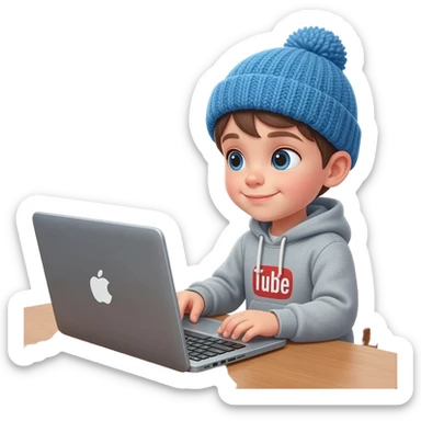 Skinny as fuck white child with a hat and jacket watching YouTube for 24 hours straight sticker