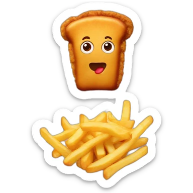 Schnitzel with fries sticker