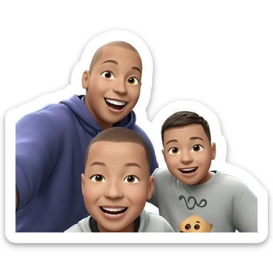 boys enjoying a fun moment sticker