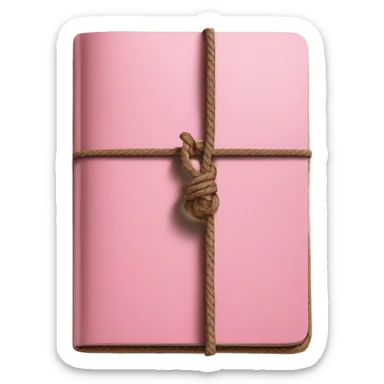 Brown travelers notebook with pink string sticker