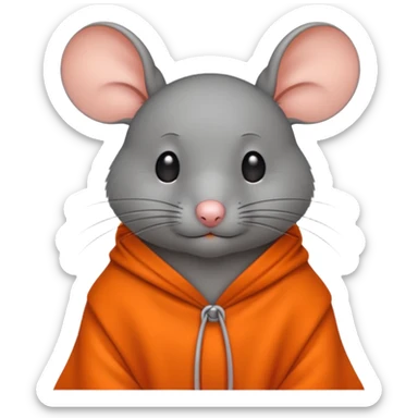 a mouse Prison wear orange cloth sticker