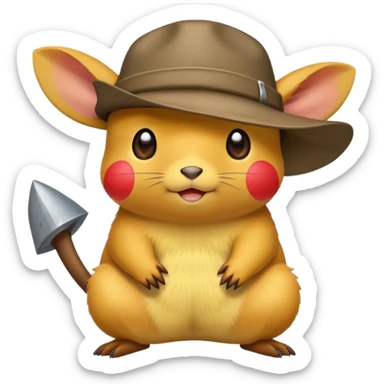 Pika with redneck hat sticker