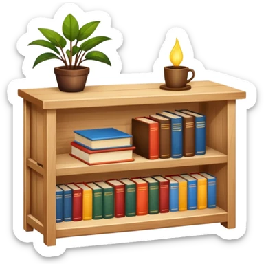a small light wooden table bookshelf storage sticker