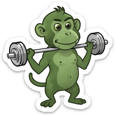 Silly monkey lifting weights sticker