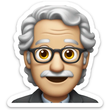 Steven Spielberg grey hair balding sticker