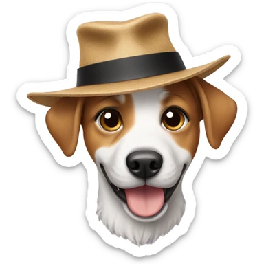Dog wearing a hat  sticker
