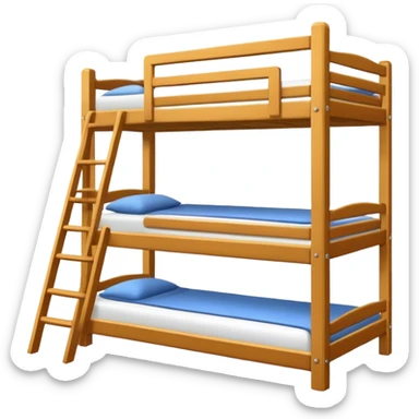 Triple bunk bed white sticker
