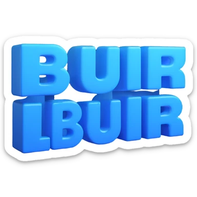 3D emoji of the word 'BLUR' as a name, designed for Discord, bold and playful, blue color, modern 3D emoji style sticker