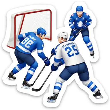 USA versus Finland in hockey sticker