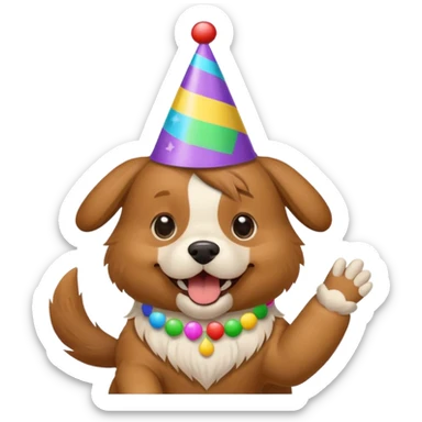 cute dog in party animal game sticker