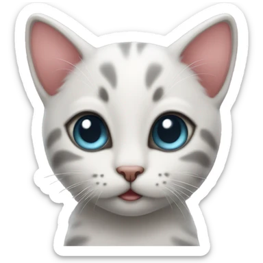 kitten with heart eyes sticker