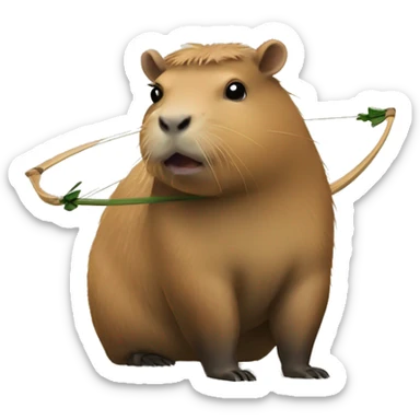 Capybara with a bow sticker