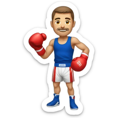 Boxing sportsman Russian  sticker