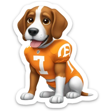 dog in a university of tennessee football uniform sticker