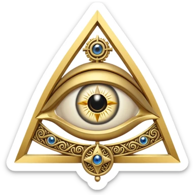 All seeing eye with hidden Templar cross in pupil sticker