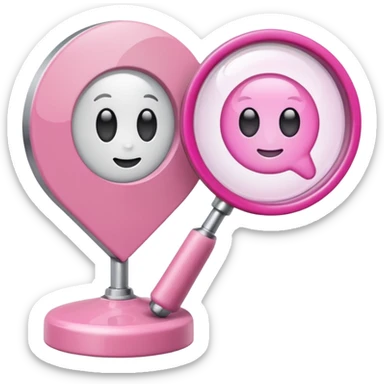 mix light pink dark pink and white girly wifi internet with a magnifying glass sticker