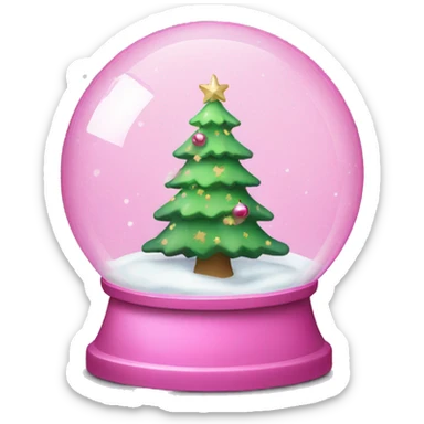 Pink Christmas snow globe sticker