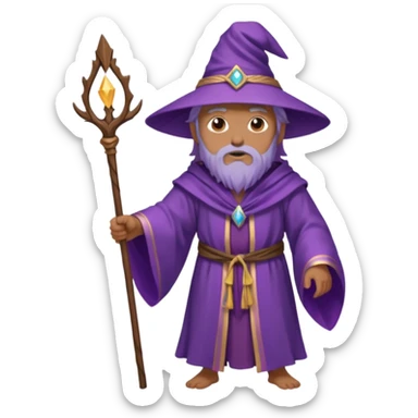 purple wizard with staff sticker