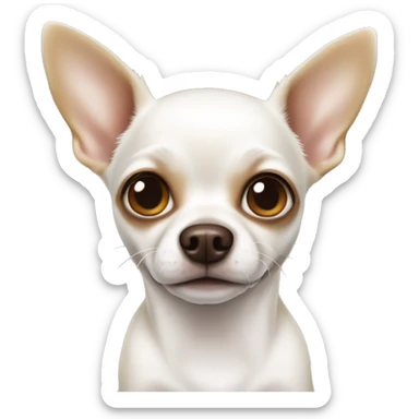 White chihuahua with brown spot in its eye sticker