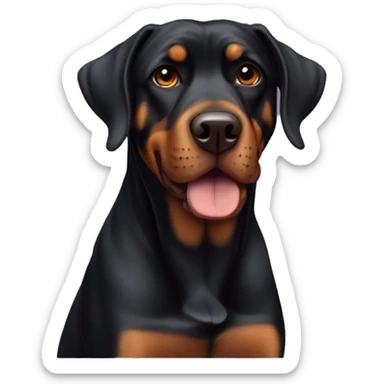 rotweiller dog skinny face sticker
