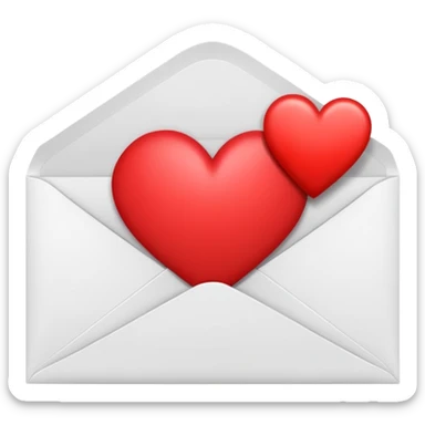 White Envelope with Heart sticker