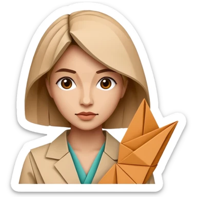 Street Origami Folder woman sticker