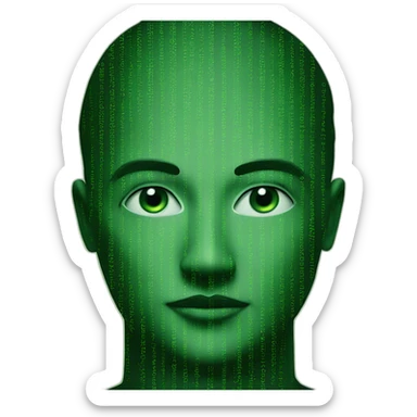 Écran noir avec lettres vertes comme matrix sticker