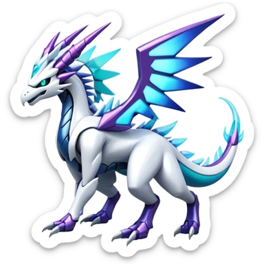 Modern Futuristic Kyurem-reshiram-dialga-Suicune-hybrid, full body sticker