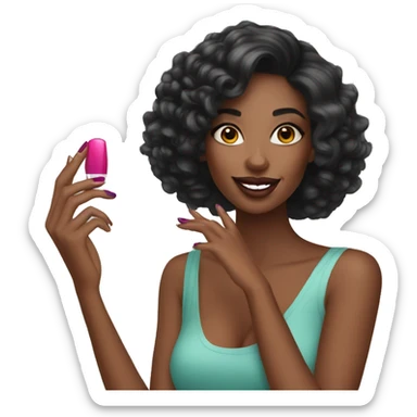 blog girl with nail polish sticker
