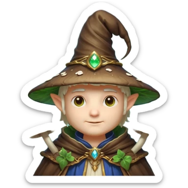 mushroom wizard portrait, head and shoulders only, glowing spores, leafy cloak collar, magical eyes, cute fantasy style, 3D cartoon, mobile game icon style, clean background, no text, no watermark

 sticker