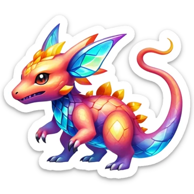 Elemental magical colorful exotic Pokémon-Fakémon-creature sticker