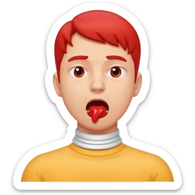 Choking throat in a playful way sticker